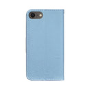For iPhone 7 Litchi Texture Horizontal Flip Leather Case with Holder & Card Slots(Blue)