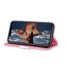 For iPhone X Litchi Texture Horizontal Flip Leather Case with Holder & Card Slots(Pink)