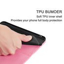 For iPhone X Litchi Texture Horizontal Flip Leather Case with Holder & Card Slots(Pink)