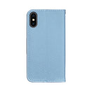 For iPhone X Litchi Texture Horizontal Flip Leather Case with Holder & Card Slots(Blue)