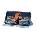 For iPhone X Litchi Texture Horizontal Flip Leather Case with Holder & Card Slots(Blue)
