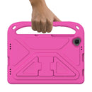 For Lenovo Tab M10 FHD Plus TB-X606F / TB-X606M Handle Portable EVA Shockproof Protective Case with Triangle Holder(Rose Red)