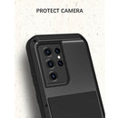For Samsung Galaxy S21 Ultra 5G LOVE MEI Metal Shockproof Waterproof Dustproof Protective Case without Glass(Black)