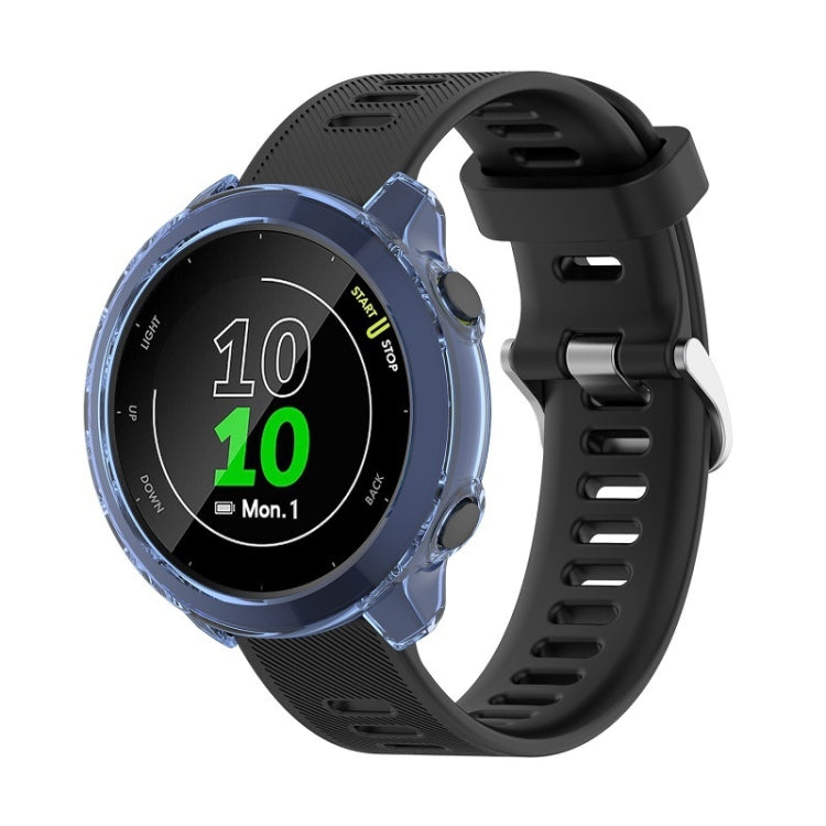 For Garmin Forerunner 158 / 55 Half Coverage Hollowed TPU Protective Case(Transparent Blue)