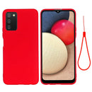 For Samsung Galaxy A03s (166.59mm) Pure Color Liquid Silicone Shockproof Full Coverage Case(Red)