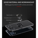 For Samsung Galaxy M32 4G Indian Version Metal Ring Holder 360 Degree Rotating TPU Case(Black+Rose Gold)