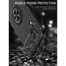 For Samsung Galaxy M32 4G Indian Version Metal Ring Holder 360 Degree Rotating TPU Case(Black+Rose Gold)