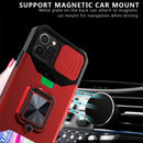 Sliding Camshield Card Slot Ring Kickstand Phone Case For iPhone 12 / 12 Pro(Black)