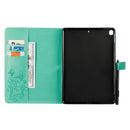 For iPad 10.2 / Pro 10.5 / Air 2019 Pressed Printing Butterfly Pattern Horizontal Flip PU Leather Case with Holder & Card Slots & Wallet & Pen Slot(Green)