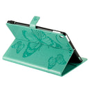 For iPad 10.2 / Pro 10.5 / Air 2019 Pressed Printing Butterfly Pattern Horizontal Flip PU Leather Case with Holder & Card Slots & Wallet & Pen Slot(Green)