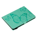 For iPad 10.2 / Pro 10.5 / Air 2019 Pressed Printing Butterfly Pattern Horizontal Flip PU Leather Case with Holder & Card Slots & Wallet & Pen Slot(Green)