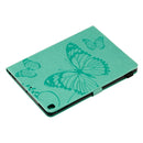 For iPad 10.2 / Pro 10.5 / Air 2019 Pressed Printing Butterfly Pattern Horizontal Flip PU Leather Case with Holder & Card Slots & Wallet & Pen Slot(Green)