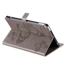 For iPad 10.2 / Pro 10.5 / Air 2019 Pressed Printing Butterfly Pattern Horizontal Flip PU Leather Case with Holder & Card Slots & Wallet & Pen Slot(Grey)