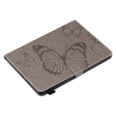 For iPad 10.2 / Pro 10.5 / Air 2019 Pressed Printing Butterfly Pattern Horizontal Flip PU Leather Case with Holder & Card Slots & Wallet & Pen Slot(Grey)