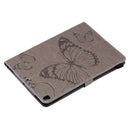 For iPad 10.2 / Pro 10.5 / Air 2019 Pressed Printing Butterfly Pattern Horizontal Flip PU Leather Case with Holder & Card Slots & Wallet & Pen Slot(Grey)