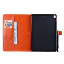 For iPad 10.2 / Pro 10.5 / Air 2019 Pressed Printing Butterfly Pattern Horizontal Flip PU Leather Case with Holder & Card Slots & Wallet & Pen Slot(Orange)