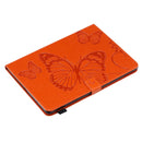 For iPad 10.2 / Pro 10.5 / Air 2019 Pressed Printing Butterfly Pattern Horizontal Flip PU Leather Case with Holder & Card Slots & Wallet & Pen Slot(Orange)