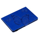 For iPad 10.2 / Pro 10.5 / Air 2019 Pressed Printing Butterfly Pattern Horizontal Flip PU Leather Case with Holder & Card Slots & Wallet & Pen Slot(Blue)