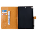 For iPad 10.2 / Pro 10.5 / Air 2019 Pressed Printing Butterfly Pattern Horizontal Flip PU Leather Case with Holder & Card Slots & Wallet & Pen Slot(Yellow)