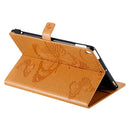 For iPad 10.2 / Pro 10.5 / Air 2019 Pressed Printing Butterfly Pattern Horizontal Flip PU Leather Case with Holder & Card Slots & Wallet & Pen Slot(Yellow)