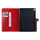 For iPad 10.2 / Pro 10.5 / Air 2019 Pressed Printing Butterfly Pattern Horizontal Flip PU Leather Case with Holder & Card Slots & Wallet & Pen Slot(Red)