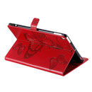 For iPad 10.2 / Pro 10.5 / Air 2019 Pressed Printing Butterfly Pattern Horizontal Flip PU Leather Case with Holder & Card Slots & Wallet & Pen Slot(Red)