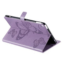 For iPad 10.2 / Pro 10.5 / Air 2019 Pressed Printing Butterfly Pattern Horizontal Flip PU Leather Case with Holder & Card Slots & Wallet & Pen Slot(Purple)