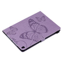 For iPad 10.2 / Pro 10.5 / Air 2019 Pressed Printing Butterfly Pattern Horizontal Flip PU Leather Case with Holder & Card Slots & Wallet & Pen Slot(Purple)