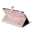 For iPad 10.2 / Pro 10.5 / Air 2019 Pressed Printing Butterfly Pattern Horizontal Flip PU Leather Case with Holder & Card Slots & Wallet & Pen Slot(Rose Gold)