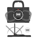 For Microsoft Surface Pro 7+/7/6/5/4 Silicone + PC Protective Case with Holder & Shoulder Strap(Black)