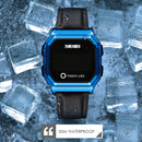 SKMEI 1650 Leather Strap Version LED Digital Display Electronic Watch with Touch Luminous Button(Silver)