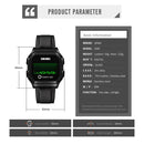 SKMEI 1650 Leather Strap Version LED Digital Display Electronic Watch with Touch Luminous Button(Gold)