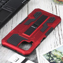 For Samsung Galaxy A22 4G / M32 4G Vanguard Warrior All Inclusive Double-color Shockproof TPU + PC Protective Case with Holder(Red)