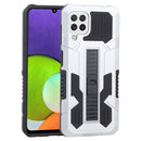 For Samsung Galaxy A22 4G / M32 4G Vanguard Warrior All Inclusive Double-color Shockproof TPU + PC Protective Case with Holder(Silver White)