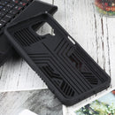 For Samsung Galaxy A22 4G / M32 4G Vanguard Warrior All Inclusive Double-color Shockproof TPU + PC Protective Case with Holder(Rock Black)