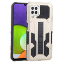 For Samsung Galaxy A22 4G / M32 4G Vanguard Warrior All Inclusive Double-color Shockproof TPU + PC Protective Case with Holder(Gold)
