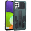 For Samsung Galaxy A22 4G / M32 4G Vanguard Warrior All Inclusive Double-color Shockproof TPU + PC Protective Case with Holder(Graphite Green)