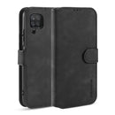 For Samsung Galaxy A22 4G DG.MING Retro Oil Side Horizontal Flip Leather Case with Holder & Card Slots & Wallet(Black)