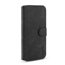 For Samsung Galaxy A22 4G DG.MING Retro Oil Side Horizontal Flip Leather Case with Holder & Card Slots & Wallet(Black)