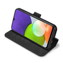 For Samsung Galaxy A22 4G DG.MING Retro Oil Side Horizontal Flip Leather Case with Holder & Card Slots & Wallet(Black)