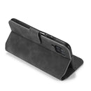For Samsung Galaxy A22 4G DG.MING Retro Oil Side Horizontal Flip Leather Case with Holder & Card Slots & Wallet(Black)