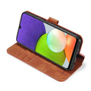 For Samsung Galaxy A22 4G DG.MING Retro Oil Side Horizontal Flip Leather Case with Holder & Card Slots & Wallet(Brown)