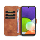 For Samsung Galaxy A22 4G DG.MING Retro Oil Side Horizontal Flip Leather Case with Holder & Card Slots & Wallet(Brown)