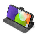 For Samsung Galaxy A22 4G DG.MING Retro Oil Side Horizontal Flip Leather Case with Holder & Card Slots & Wallet(Grey)