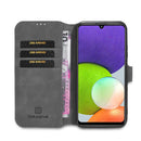 For Samsung Galaxy A22 4G DG.MING Retro Oil Side Horizontal Flip Leather Case with Holder & Card Slots & Wallet(Grey)
