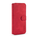 For Samsung Galaxy A22 4G DG.MING Retro Oil Side Horizontal Flip Leather Case with Holder & Card Slots & Wallet(Red)