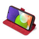 For Samsung Galaxy A22 4G DG.MING Retro Oil Side Horizontal Flip Leather Case with Holder & Card Slots & Wallet(Red)