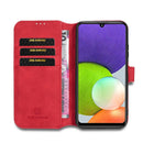 For Samsung Galaxy A22 4G DG.MING Retro Oil Side Horizontal Flip Leather Case with Holder & Card Slots & Wallet(Red)