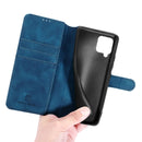 For Samsung Galaxy A22 4G DG.MING Retro Oil Side Horizontal Flip Leather Case with Holder & Card Slots & Wallet(Blue)