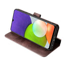 For Samsung Galaxy A22 4G DG.MING Retro Oil Side Horizontal Flip Leather Case with Holder & Card Slots & Wallet(Coffee)